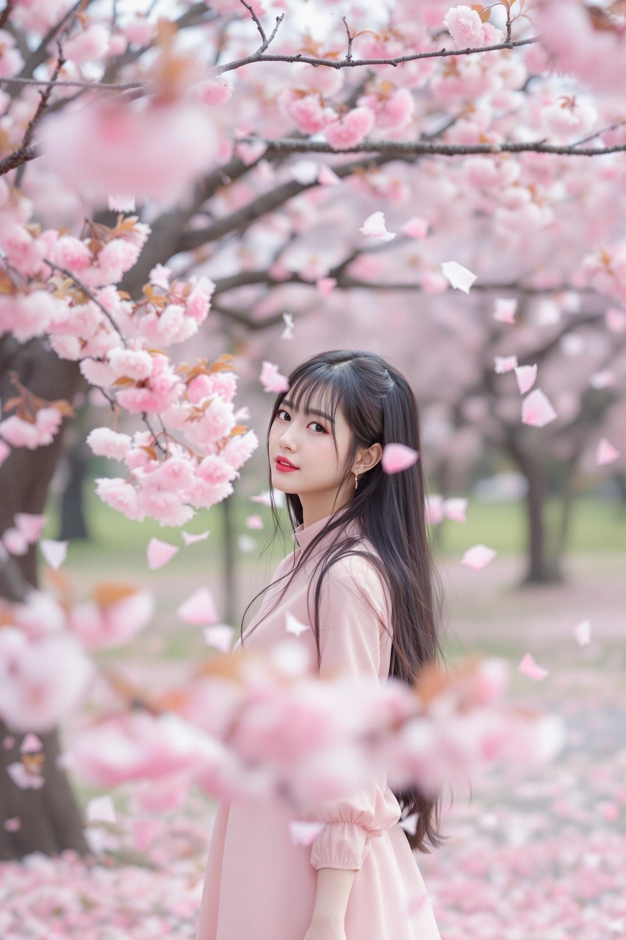 模范学院 - 樱花树下的长发少女 - 长发/樱花/春天